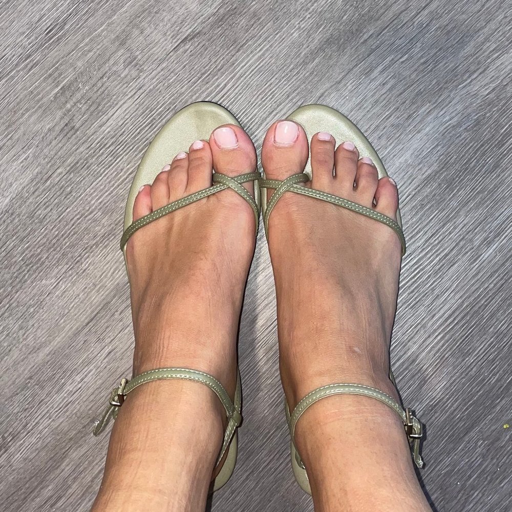 Zara Olive Green Strappy Sandals